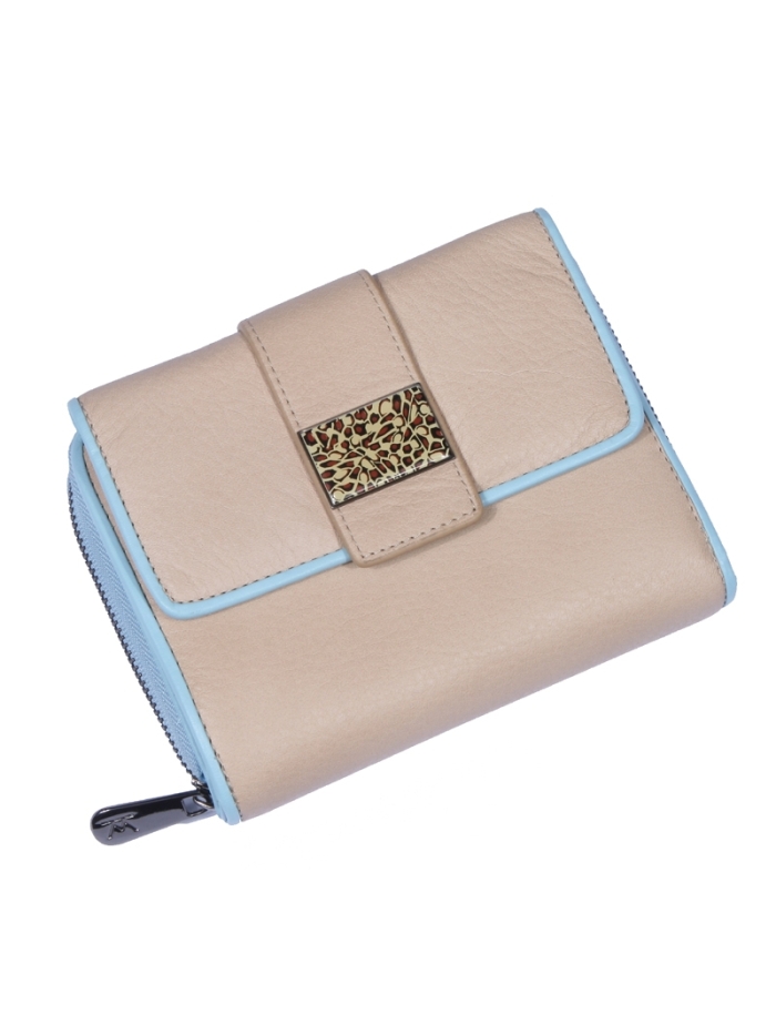Kathie Weber Lederportemonnaie Zipper L sand