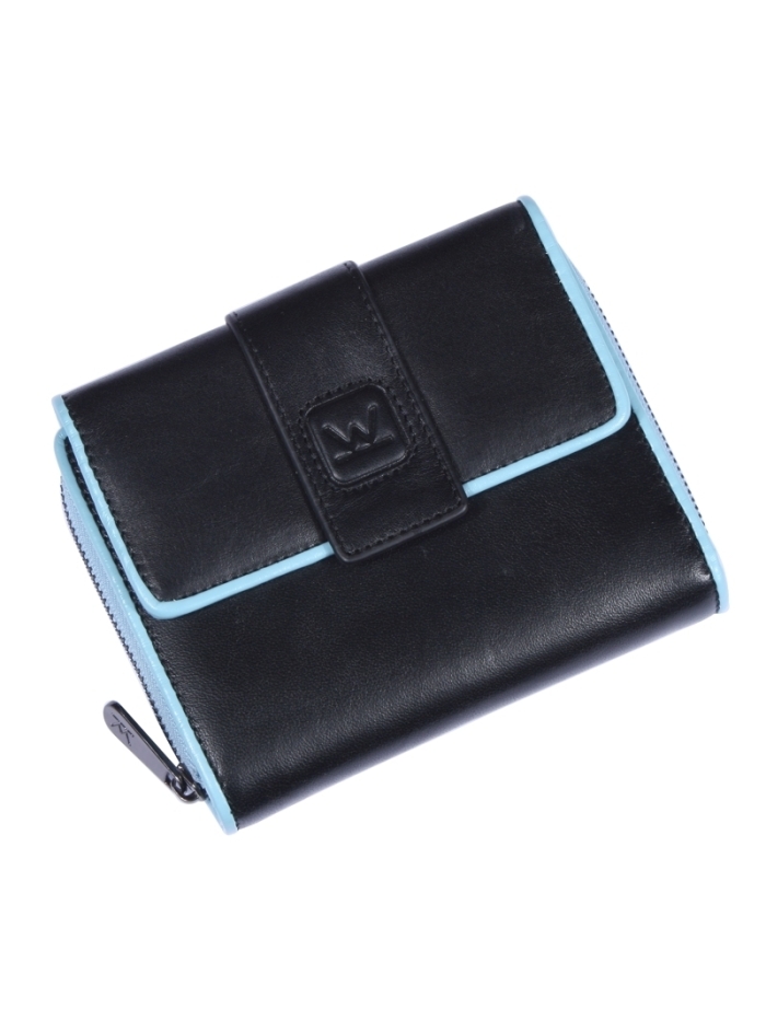 Kathie Weber Lederportemonnaie Zipper L schwarz mit Logoprägung