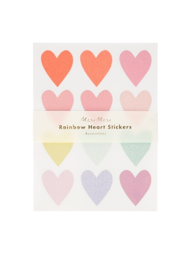 Stickers Glitter Heart bunt assortiert