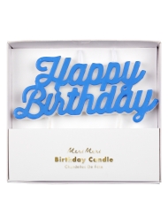 Tortenkerzen blau Happy Birthday