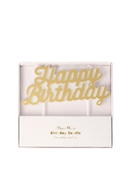 Tortenkerzen gold Happy Birthday