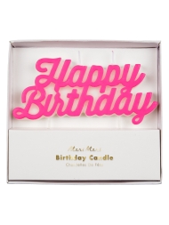 Tortenkerzen pink Happy Birthday