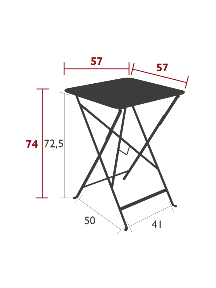 Klapptisch Bistro  Zitronensorbet 57 x 57cm von Fermob