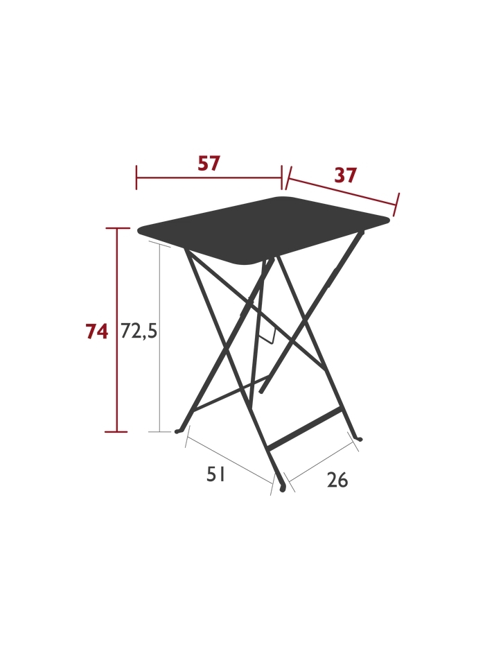 Klapptisch Bistro 37 x 57cm Chilli von Fermobob