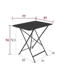 Klapptisch Bistro  77 x 57cm  Gletscherminze von Fermob