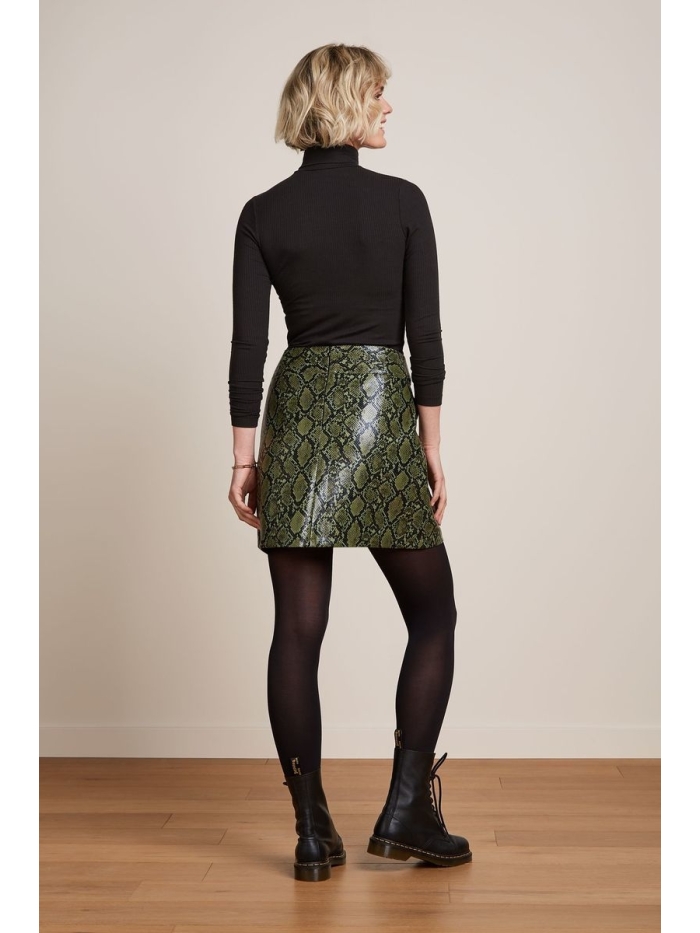Rollneck Top Uni Rib schwarz