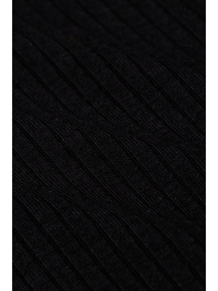 Rollneck Top Uni Rib schwarz