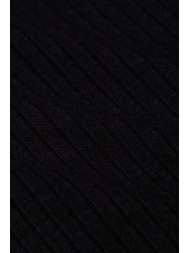 Rollneck Top Uni Rib schwarz