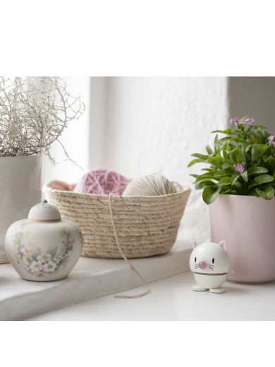 Cat Hoptimist Weiss, Grösse H 7,6cm, D 5,8cm