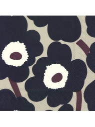 Servietten Unikko dunkelblau braun von Marimekko