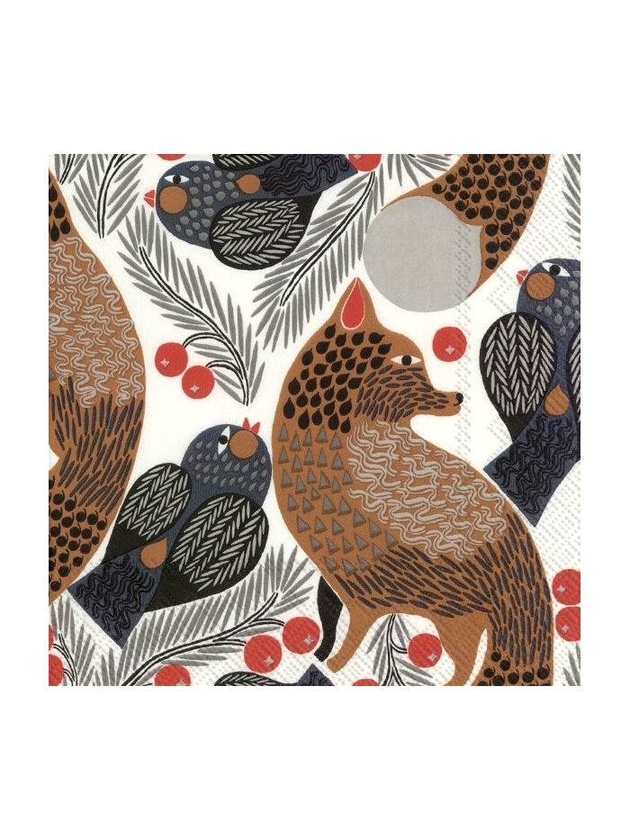 Servietten Fuchs Ketunmarja white von Marimekko