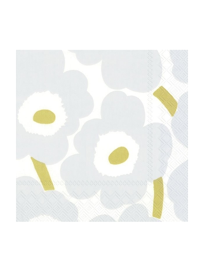 Servietten Lunch Unikko white silver von Marimekko