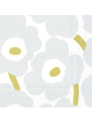 Servietten Lunch Unikko white silver von Marimekko