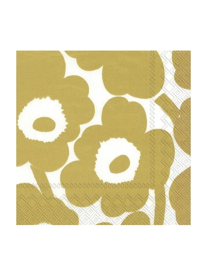 Lunch-Servietten Unikko white gold von Marimekko