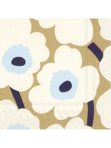 Cocktail-Servietten Unikko cream gold von Marimekko