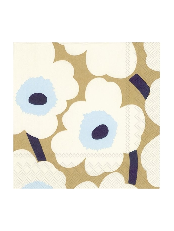 Cocktail-Servietten Unikko cream gold von Marimekko