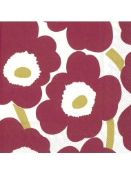 Lunch-Servietten Unikko dark red gold von Marimekko