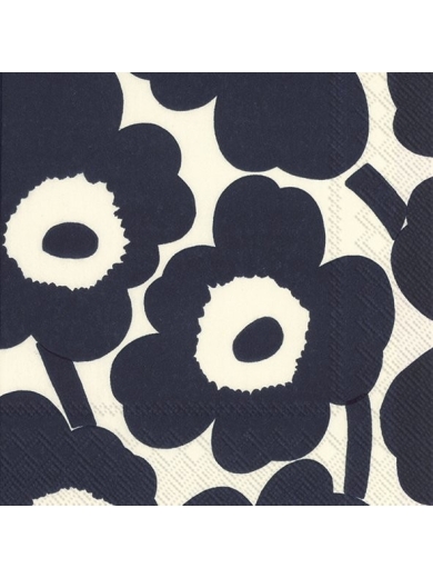 Lunch-Servietten Unikko dark blue nature von Marimekko
