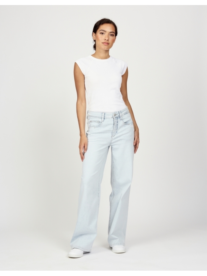 Jeans Amelie wide fit in beach used blue von Gang