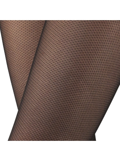 Strumpfhose Micro rete 70 Sheer mit leichter Kompression in Nero von Solidea