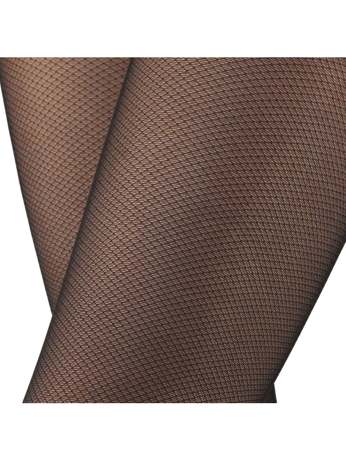 Strumpfhose Micro rete 70 Sheer mit leichter Kompression in Nero von Solidea