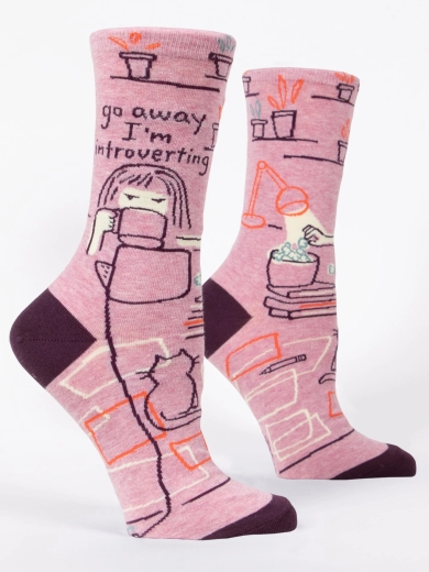 Damensocken Go away I'm introverting von Blue Q