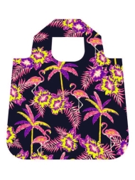Faltbare Tasche "Palms" von Envirosax (Vorderseite Blau/Violett, Rückseite Gelb/pink)