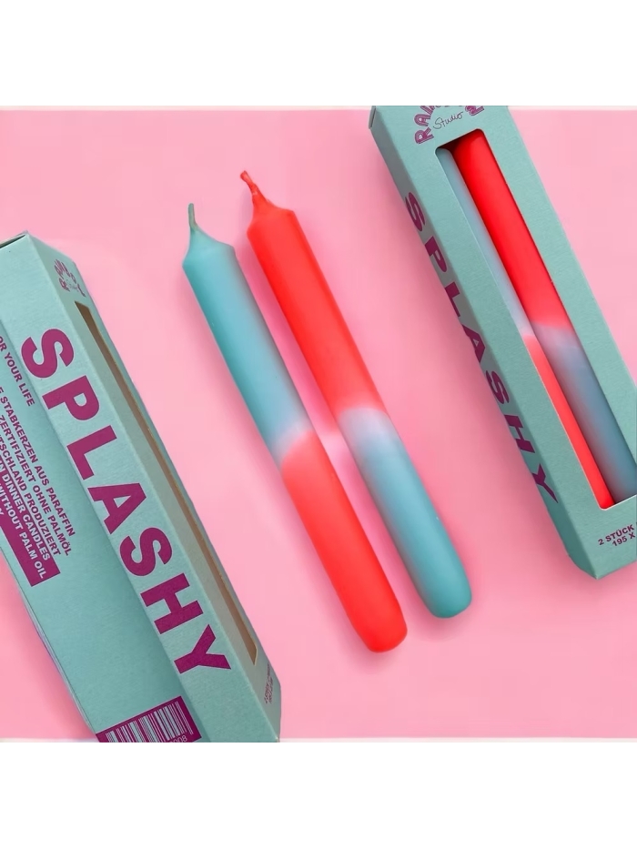 2er-Set Kerzen Rainbow Splashy von Pink Stories