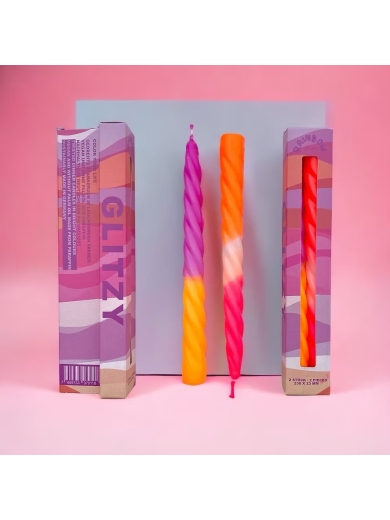 2er-Set Kerzen Rainbow Glitzy von Pink Stories
