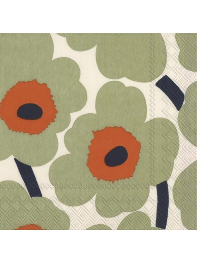 Lunch-Servietten Unikko Cream Sage von Marimekko
