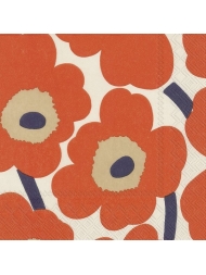Lunch-Servietten Unikko Cream Orange von Marimekko