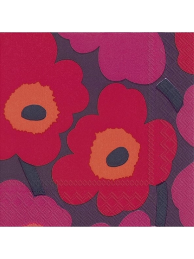 Servietten Unikko Bordeaux Rot von Marimekko