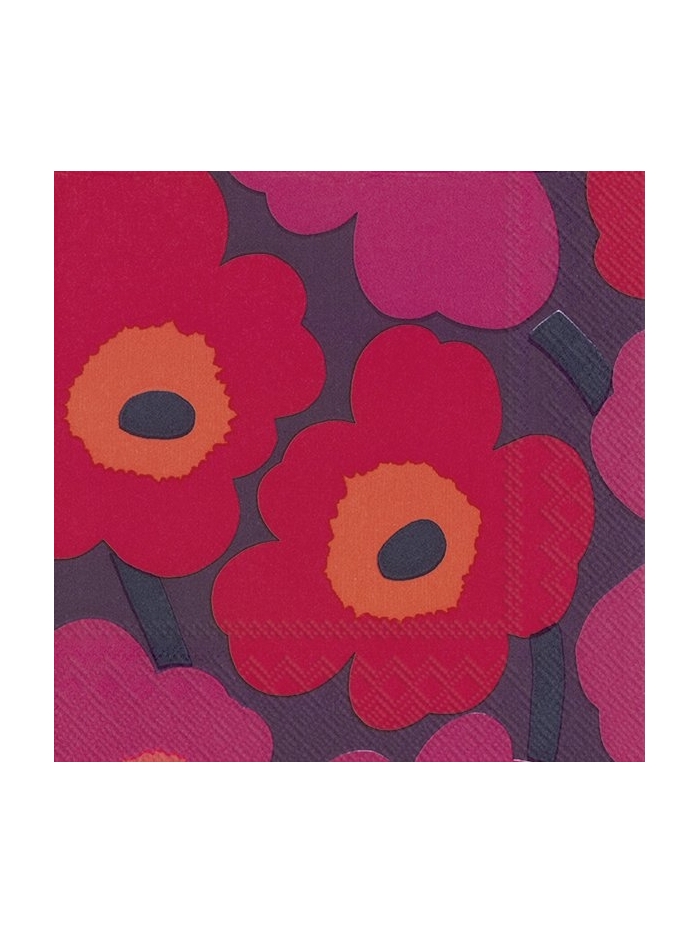 Servietten Unikko Bordeaux Rot von Marimekko