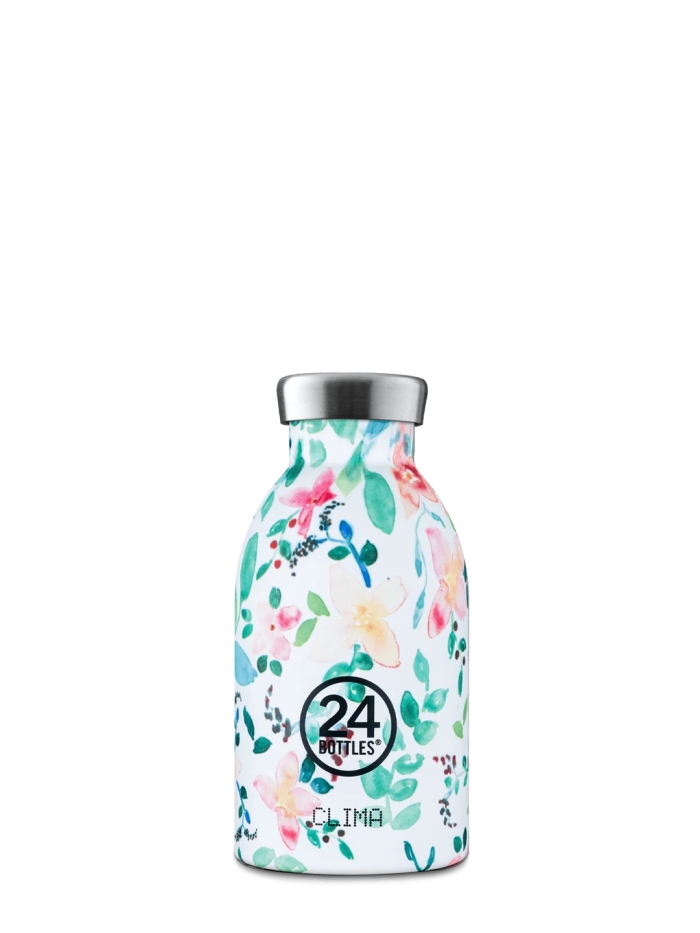 Thermosflasche Clima 330ml  Blumen weiss von 24Bottles®