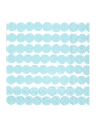Servietten Tupfenreihe Hellblau Weiss von Marimekko